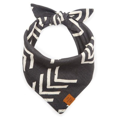 Modern Mud Cloth Black Dog Bandana